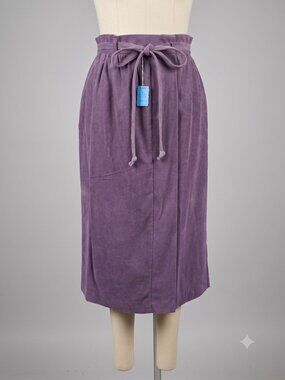 Vintage 70s ILGWU union made USA Wrap Midi Skirt Purple 13/14 fit medium measure